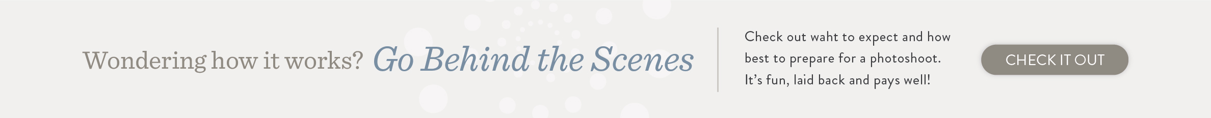 Behind the scenes banner